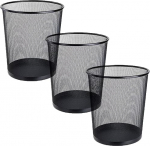 3 Pack Must v&otilde;rkpaberikorv, 12-liitrine metallist v&auml;ike pr&uuml;gikast &uuml;mmargune pr&uuml;gikast magamistuppa, vannituppa, kontorisse, koju, k&ouml;&ouml;gitarvikutele, 24 x 26 cm.
