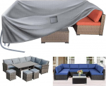 Kovshuiwe aia m&ouml;&ouml;bli kate 280 x 205 x 106 cm, veekindel kaitsev kate, Anti-UV-plaat aialauale, terrassim&ouml;&ouml;blile, vihmakaitse ja tolmukindel, raskeveokite 420D Oxfordi kangas.