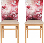 ODAWA Valentine Heart Chair Covers, Dove Red, eemaldatav k&ouml;&ouml;gitool Slipcovers, komplekt 6 istme kaitsjad Party, j&otilde;ulud kaunistused
