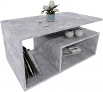 Kohvilaud koos hoiukambriga, 90 x 50 x 44 cm, kaasaegne elutoa laud retroh&otilde;ngulises Loft disainis, vastupidav diivanilaud, vastupidav ja kriimustuskindel, betoonist dekoratsioon.