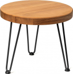LAMO Manufaktur &Uuml;mmargune puidust kohvilaud, 40 cm, K&otilde;rvallaud, diivanilaud, &ouml;&ouml;kapp, puit, elutoa laud, v&auml;ike, kohvilaud, paksus: 40 mm, V&auml;rv: Paksus 40 mm, V&auml;rv: 40 mm, V&auml;rv: 40 mm, V&auml;rv: Tume, Jalad: Must, K&otilde;rgus: 30 cm
