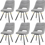 LEWE p&ouml;&ouml;rlevad s&ouml;&ouml;gitooli toolid, komplekt 6, automaatne tagasip&ouml;&ouml;ratav iste, 180&deg; p&ouml;&ouml;rlev tool, ergonoomiline polsterdatud tool, k&auml;edeta, s&ouml;&ouml;gituba, elutuba, magamistuba, ka&scaron;miirkangas - Hall