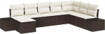8-teiliges Garten-Sofa-Set mit Kissen Braun Poly Rattan Gartenlounge Model3347178