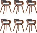 vidaXL s&ouml;&ouml;gitoa toolid koos k&auml;etugedega 6 s&ouml;&ouml;gitoolist koosnev komplekt K&ouml;&ouml;gitool Puidust raamiga tool s&ouml;&ouml;gitoa k&ouml;&ouml;gi jaoks Tumehall kangas Bentwood