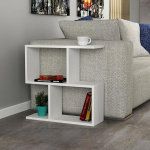 Dmora Tavolino da salotto Polyh, Tavolo Basso da Caff&egrave;, Portariviste per Divano, Ripiano da soggiorno, 60 x 20 x 60 cm, Bianco