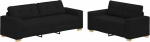 2-osaline diivanikomplekt koos padjadega Must kangas diivan Model3324712