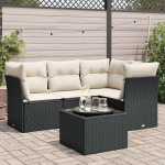 gartenlounge Outdoor Garten Lounge gartenlounge gartenlounge gartenlounge set7-tlg. Garten-Sofagarnitur mit Kissen Schwarz Poly RattanGeeignet f&uuml;r Schlafzimmer