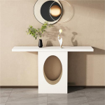 Eingangstisch - Moderner Konsolentisch f&uuml;r das Wohnzimmer, Kleiner Akzenttisch mit Metallbeinen, perfekt f&uuml;r den Flur oder hinter der Couch