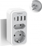 TESSAN USA adapteri pistikupesa 3 USB A ja 1 USB C, reisiadapter Tai, pistikupesa, reisipistik, vooluadapter Ameerika, Kanada, Tai, Mehhiko jaoks, adapter t&uuml;&uuml;p B