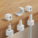 GBTUPOKW Magnetische Kabel-Management-Clips, Handy-Ladekabelhalter, stark klebend, Schreibtisch-Kabel-Organizer, USB-Kabel-Manager, Halter f&uuml;r Nachttisch, B&uuml;ro, 6 St&uuml;ck, Wei&szlig;