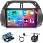 2G + 64G Android Autoradio Toyota RAV4 2001-2006 9-tolline puuteekraaniga autoraadio traadita Carplay Android auto navigatsioon GPS peeglilink Bluetooth FM / RDS raadio WiFi USB + roolijuhtimine