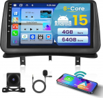 Inefala 8 Core/4+64GB autoradio 2 DIN Android Renault Clio 3. 2005-2014, traadita Carplay ja Android auto, 9-tolline puutetundlik raadio GPS, Bluetooth, WiFi, 32EQ, DSP, 59UI, RDS, tagumine vaade, tagumine vaade