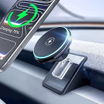 CloudValley magnetiline Qi2 15W traadita telefonihoidja Tesla Model 3 Highland/Model Y Juniper 2025, &uuml;hildub iPhone Magsafe'iga (12-17)