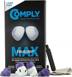 Comply TrueGrip Max asendusm&auml;luvahuga k&otilde;rvaklapid Apple AirPods Pro 1 & 2 jaoks, pikaajaline mugavus, maksimaalne vastupidavus, turvaline istuvus, suurep&auml;rane m&uuml;raisolatsioon, lilla (S/M/L)