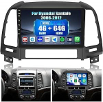 CAMECHO 4+64G 9-tolline DSP Android 13 autoraadio Hyundai Santafe 2006-2012 jaoks koos tagurduskaameraga, traadita Carplay Bluetooth raadio Android auto WiFi GPS FM/RDS + IPS HD puuteekraaniga
