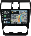 KECONSING [6G + 128G] IPS 9-tolline Android 14 autoraadio Subaru Forester/XV/WRX 2013-2018 jaoks koos Navi Octa Core'iga [Sisseehitatud CarPlay/Android Car/DSP/Mirror Link/GPS Navi/360 Camera/Bluetooth 5.0/WiFi/USB
