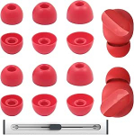 Ersatz-Ohrst&ouml;psel aus Silikon f&uuml;r Beats Fit Pro/Studio Buds/Studio Buds+ Kopfh&ouml;rer, S/M/L, 3 suurus, 6 Paar, passend in die Ladeh&uuml;lle, Ohrst&ouml;psel-Ohrkappe. (Rot mit Stift)