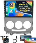 4G + 64G Android Autoradio Mazda 5 2005-2010 juhtmevaba CarPlay Android autole, 9-tolline puuteekraaniga raadio Bluetooth 2 DIN koos Sat Nav GPS WiFi RDS/FM SWC Mic tagurduskaameraga