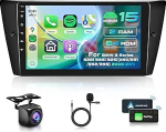 2+64G Android 15 CarPlay raadio BMW 3 seeria 328i 335i 325i 2005-2011, 9-tolline puuteekraan koos juhtmevaba CarPlay ja Android autoga, toetab GPS navigatsioonilinki peegel RDS Wi-Fi DSPga