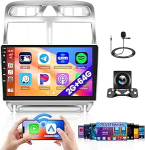 Hikity 2G 64G Android 15 autoraadio Peugeot 307 2002-2013 juhtmevaba Carplay Android autole, 9-tolline puuteekraaniga autoraadio koos GPS navigatsiooniga Bluetooth WiFi RDS FM MIC tagurduskaameraga