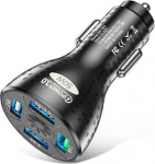 BK361-H USB autolaadija, 4-pordiline autolaadija autoadapter, &uuml;hildub iPhone/iPad Galaxy, Google Pixel, LG ja teistega (must)