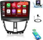 [2+64G] Android 13 autoraadio Peugeot 207 2006-2015 juhtmevaba Carplay & Android Car, 9-tolline puuteekraaniga autoraadio koos WiFi, GPS, Mirror Link, DSP, FM/RDS raadio + tagurduskaameraga