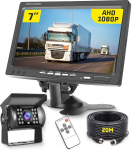 Hikity AHD tagurduskaamera komplekt, 7-tolline LCD monitor ja 20 m kaabel ja kaamera &ouml;&ouml;vaatlus IP69 veekindel veoautodele, haagistele, bussidele, autodele, haagissuvilatele, kaubikutele (12V-24V)