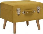 vidaXL Stool with Storage Space Seat Chest Upholstered Stool Storage Box Chest Bench Ottoman Footstool 40 cm Mustard Yellow Velvet