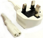 ShaniTech Fig.8 C7 vahelduvvoolukaabel 2,0 meetrit 2M - Kvaliteetne vaskkaabel (heaks kiidetud BS 1363/A j&auml;rgi) - t&ouml;&ouml;tab koos projektori / PS3 Slim / Sky vastuv&otilde;tja / kaamera laadimisega jne.