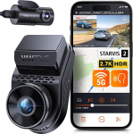 VANTRUE S1 Pro 2.5K 60FPS Dual Hidden Dash Cam koos WiFi, STARVIS 2 HDR &ouml;&ouml;n&auml;gemine, Dash Cam auto eesmine tagumine, h&auml;&auml;ljuhtimine Dash Cam, sisseehitatud GPS, 24 tunni puhver parkimisrežiim, Max 512G