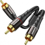 RCA Splitter Kaabel 2M RCA Y Splitter 1 isane kuni 2 isane Subwoofer Y kaabel Bi-Directional [Double Shielding] subwooferi, koduteatri, AV vastuv&otilde;tja, v&otilde;imendi jaoks Mustanahaline