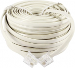 Sourcingmap 15M 49ft RJ11 6P4C telefoni pikenduskaabli pistikupesa Off White