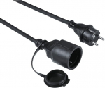 Hama Outdoor pikenduskaabel (10 meetrit, IP44, talvekindel, v&auml;ljas pikenduskaabel, kaabli pikendus, toitejuhe, Schuko pistik, elektrikaabel &otilde;ue, r&otilde;dule, terrassile, aeda) Must