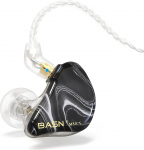 BASN MMCX Triple Driver In-Ear Monitors koos rikkaliku bassiga, HiFi Stereo IEM k&otilde;rvaklapid t&auml;iustatud eemaldatavate kaablitega audiofiilidele (portselanist must)