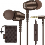 LUDOS OMNITONE k&otilde;rvaklapid koos kaabli ja mikrofoniga, k&otilde;rvaklapid, 3,5 mm pistikupesa k&otilde;rvaklapid, rikkaliku bassiga k&otilde;rvaklapid, k&otilde;rvaklapid iPhone'ile, iPadile - pruunid