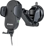 Verbatim Qi Kiire traadita autolaadija FWC-01, mobiiltelefoni hoidja koos laadimisfunktsiooniga autosse, induktiivne mobiiltelefoni laadimisjaam, autolaadija iPhone'ile ja Androidile