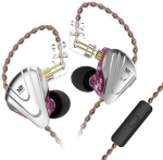 Yinyoo KZ ZSX In-Ear Monitor k&otilde;rvaklapid 1DD 5BA h&uuml;briidk&otilde;larid, ZSX k&otilde;rvaklapid IEM 5 tasakaalustatud armatuuriga ja d&uuml;naamilised koos 2-poldilise asenduskaabliga (mikrofoniga, lilla)