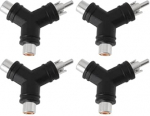 4 x RCA Y Splitter 1 isane kuni 2 emane audioadapter mees audio konverter sobib audio video AV TV kaabli konverteerimiseks