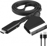 All-in-One Scart HDMI kaablile, HDMI kaabli ja USB toitekaabliga, HDMI kaabli ja USB toitekaabliga, HDTV, Stb, Vhs, Xbox, PS3, Sky, DVD, Blu-Ray, jne. jaoks, mustas toonis.