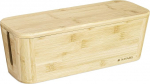 Navaris Bambusest kaablikarp kaanega - kaablite korraldaja 32 x 12 x 11 cm - kaablikarbi korraldaja - kaablite hoiukast lauaarvuti PC TV - kaablikoguja