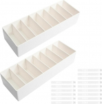 Culinavog Kabel-Organizer, 2 St&uuml;ck Kabel-Aufbewahrungsbox mit verstellbaren F&auml;chern, kleiner Schreibtisch-Organizer aus Kunststoff, multifunktionale Kabelmanagementbox f&uuml;r Zuhause, B&uuml;ro, Schule (Wei&szlig;)