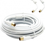 Premium X 25 m antennikaabel TV &uuml;henduskaabel HDTV Full HD, 4K koaksiaalkaabel - T&auml;ismetallist pesa IEC emasele digitaaltelevisioonile ja raadiole - DVB-T/T2, DVB-C, DVB-S/S2 - valge