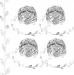 PATIKIL 44 Yards Silver Leaf Ribbon, Leaf Embellishment String Kunstlik Leaf Ribbon j&otilde;ulukingi jaoks, kingituste pakkimine, pulmadekoratsioon, Style 8