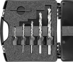 ENT 26515 5-osaline HSS-G puursinkide komplekt 4 5 6 8 10 mm lihvitud HSS puidupuurpuurid plastik&uuml;mbrises
