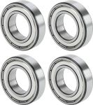 TUZUK 6206-ZZ 6206-ZZ Ball Bearings Sealed 30 x 62 x 16 mm Pre-Lubricated Chrome Steel / Rubber Double Seal, 6206ZZ Deep Groove Ball Bearings, Pack of 4