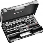 Facom s.161-5p12 Set of 12-Point Sockets, Silver, 1/2