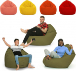 ZainBag.de Beanbag Outdoor Indoor Waterproof Weatherproof XL - XXL Floor Cushion Seat Cushion Bean Bag Sizes Adults Children Gaming High Quality Relax XXXL (Kahki, XXL)