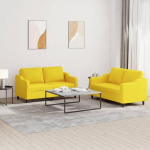 qohoio 3201807 2-Piece Sofa Set with Cushion Sofa Living Room Sofa Set Sofas for Living Room Light Yellow Fabric