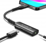 JSAUX USB C k&otilde;rvaklappide adapter ja laadimine, 2 in 1 Jack adapter 60 W Type C AUX 3,5 mm Jack Audio iPhone 15 Pro Max/15 Pro/15, Samsung S24/S23/S22/S21/S20, Huawei P40/P30/P20, iPad Pro mustaks.