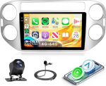 4G + 64G Rimoody Android autoraadio VW Tiguan 2010-2015 9-tolline traadita Carplay puuteekraaniga autoraadio koos Android auto navigatsiooniga GPS peeglilink Bluetooth FM/RDS/EQ/WiFi roolijuhtimiss&uuml;steemiga